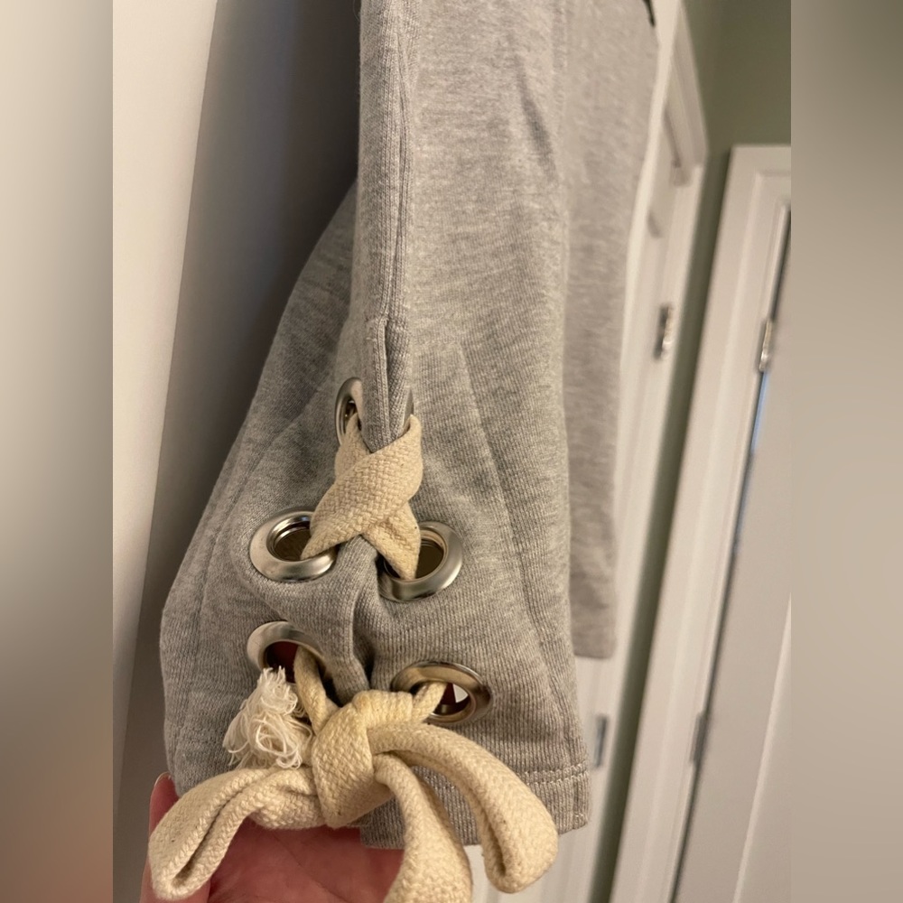 Gray Cotton Skirt with Ties - Picture 2 of 4